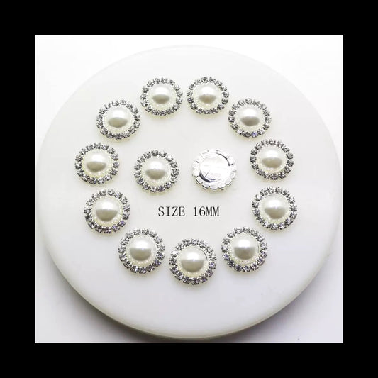 Rhinestone pearl cameo 16mm
