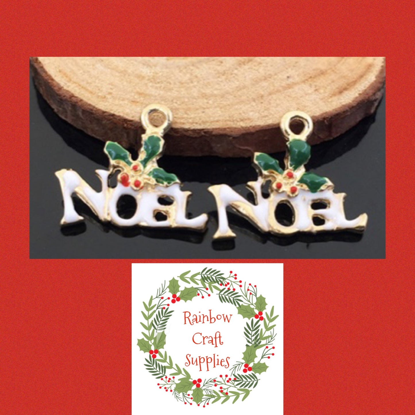 Noel Christmas enamel charms