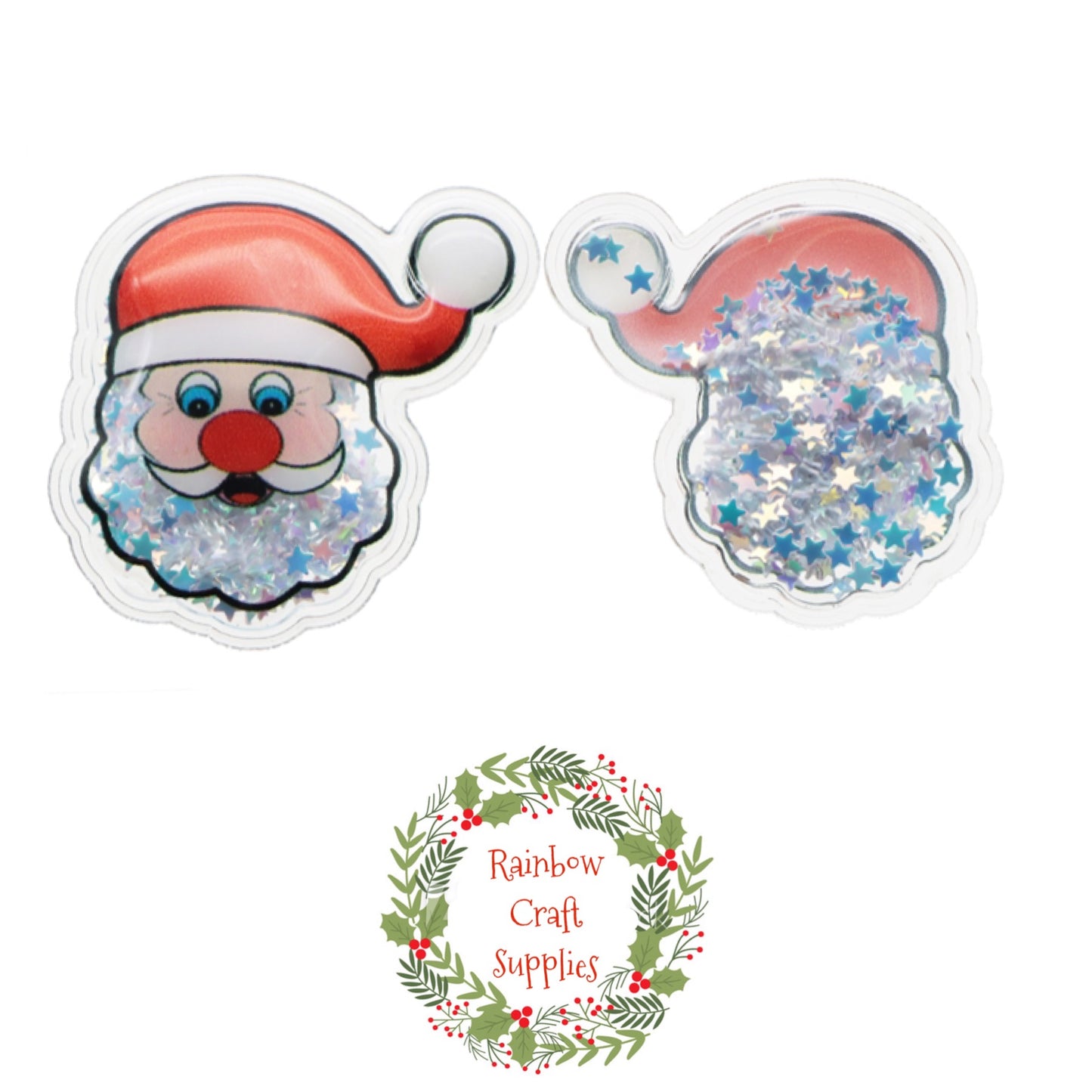 Santa sequin filled star shakers