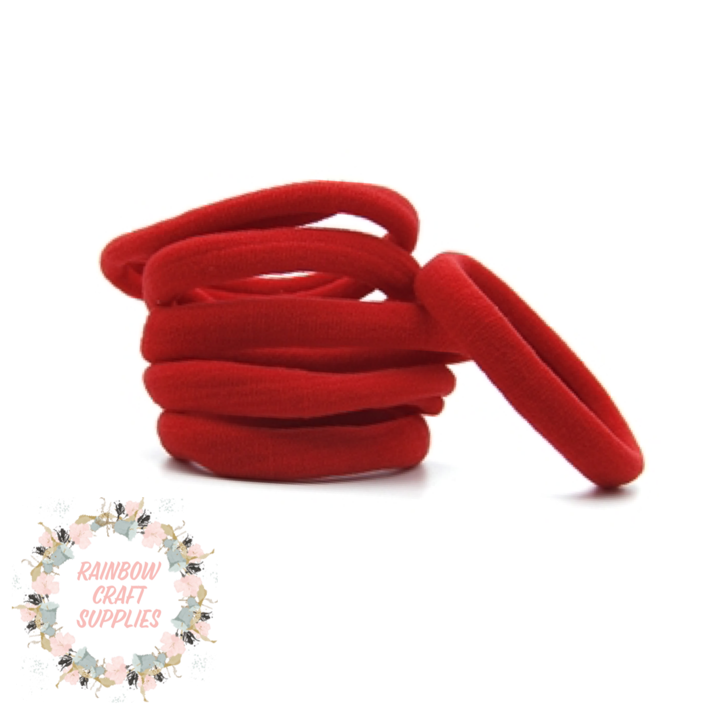 Red nylon stretchy bobbles x 10