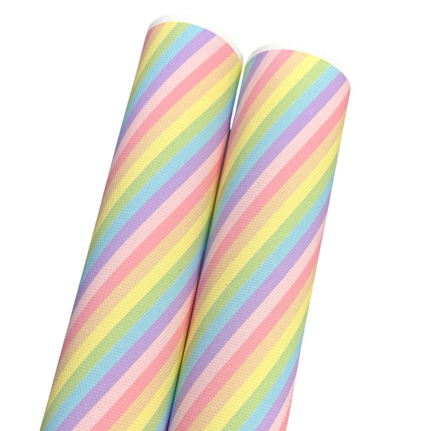 Diagonal pastel rainbow themed printed Canvas fabric