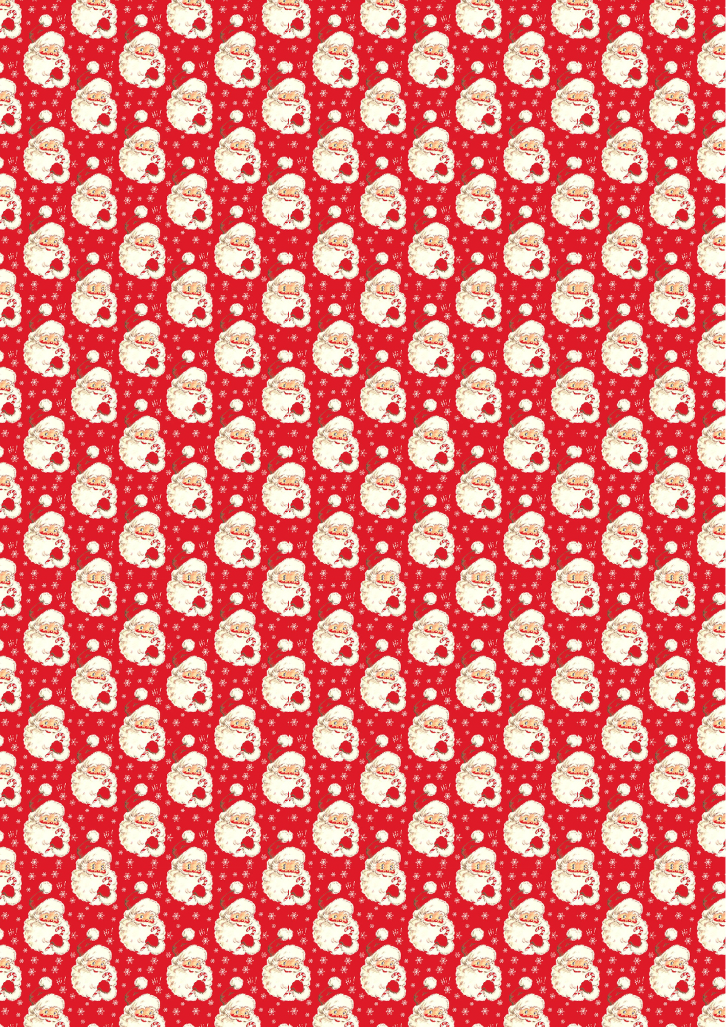 Red Santa themed canvas fabric A4