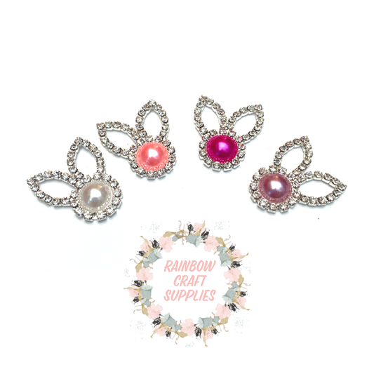 Bunny ear rhinestone flatback