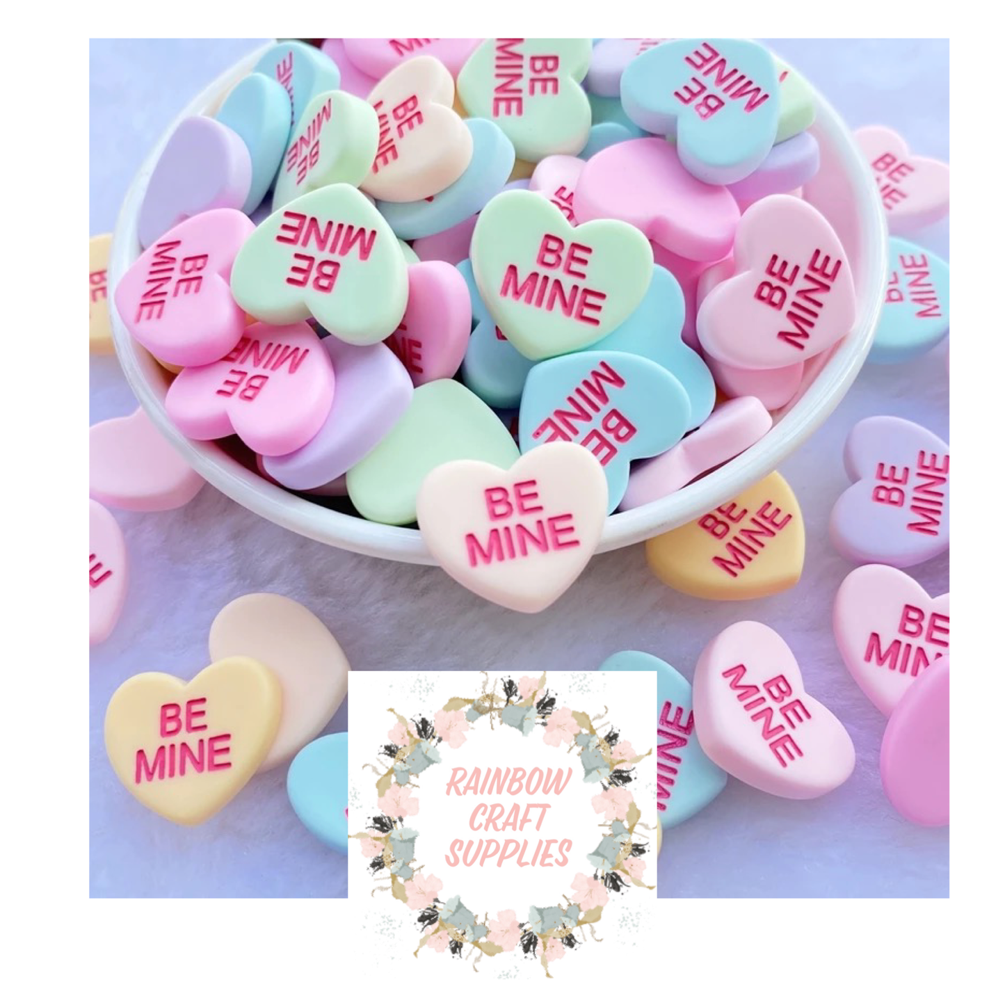 Love heart sweetie flatback embellishments