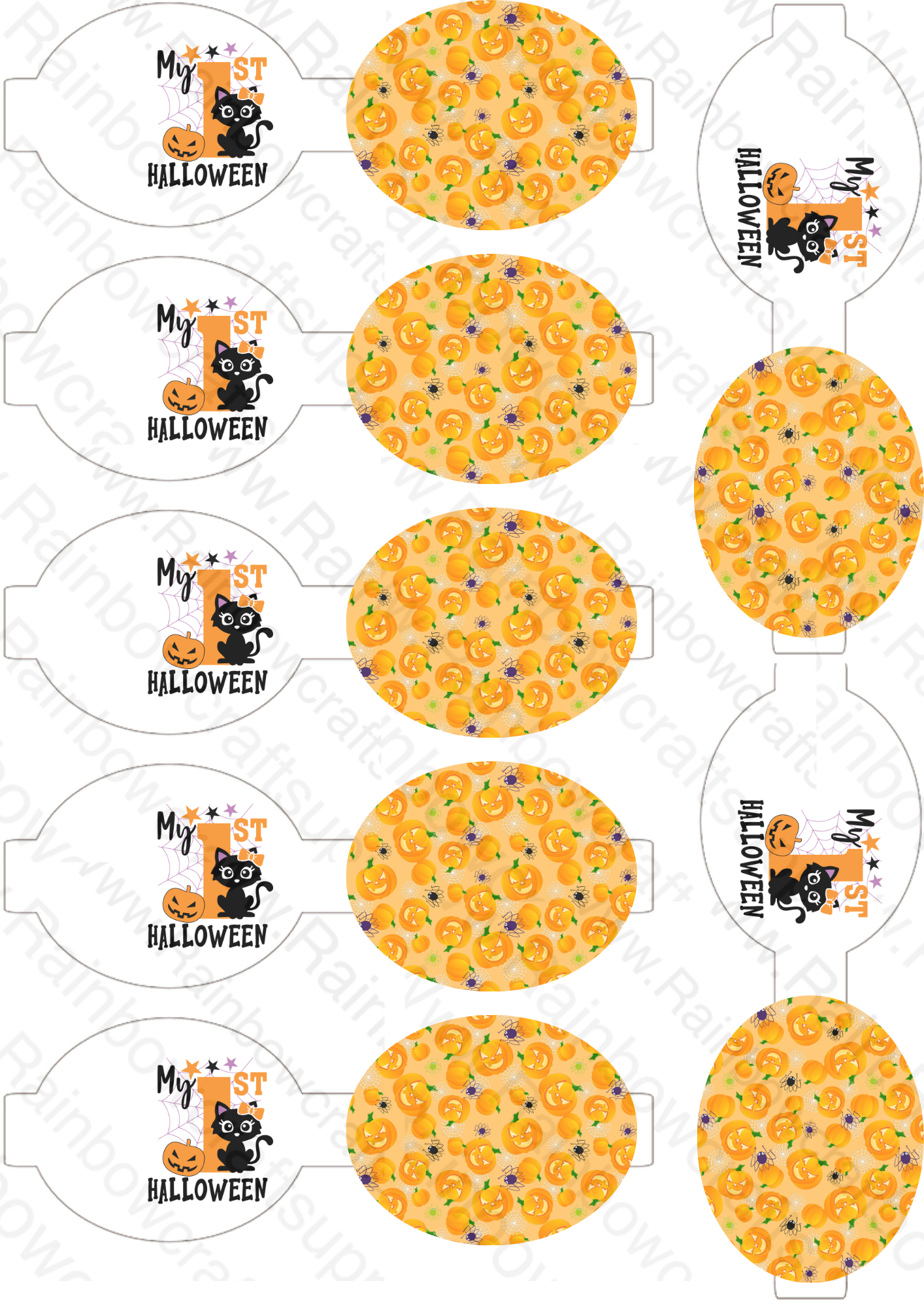 My first Halloween pre printed canvas hair bow making sheet a4