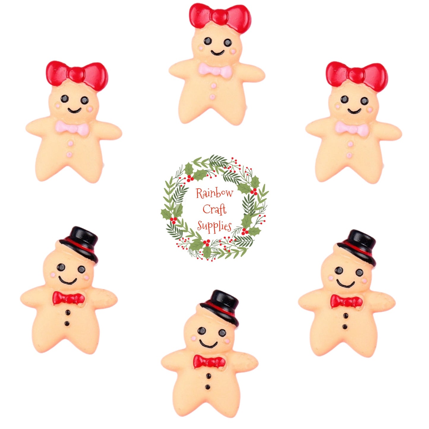 Gingerbread lady/ man embellishments x 4