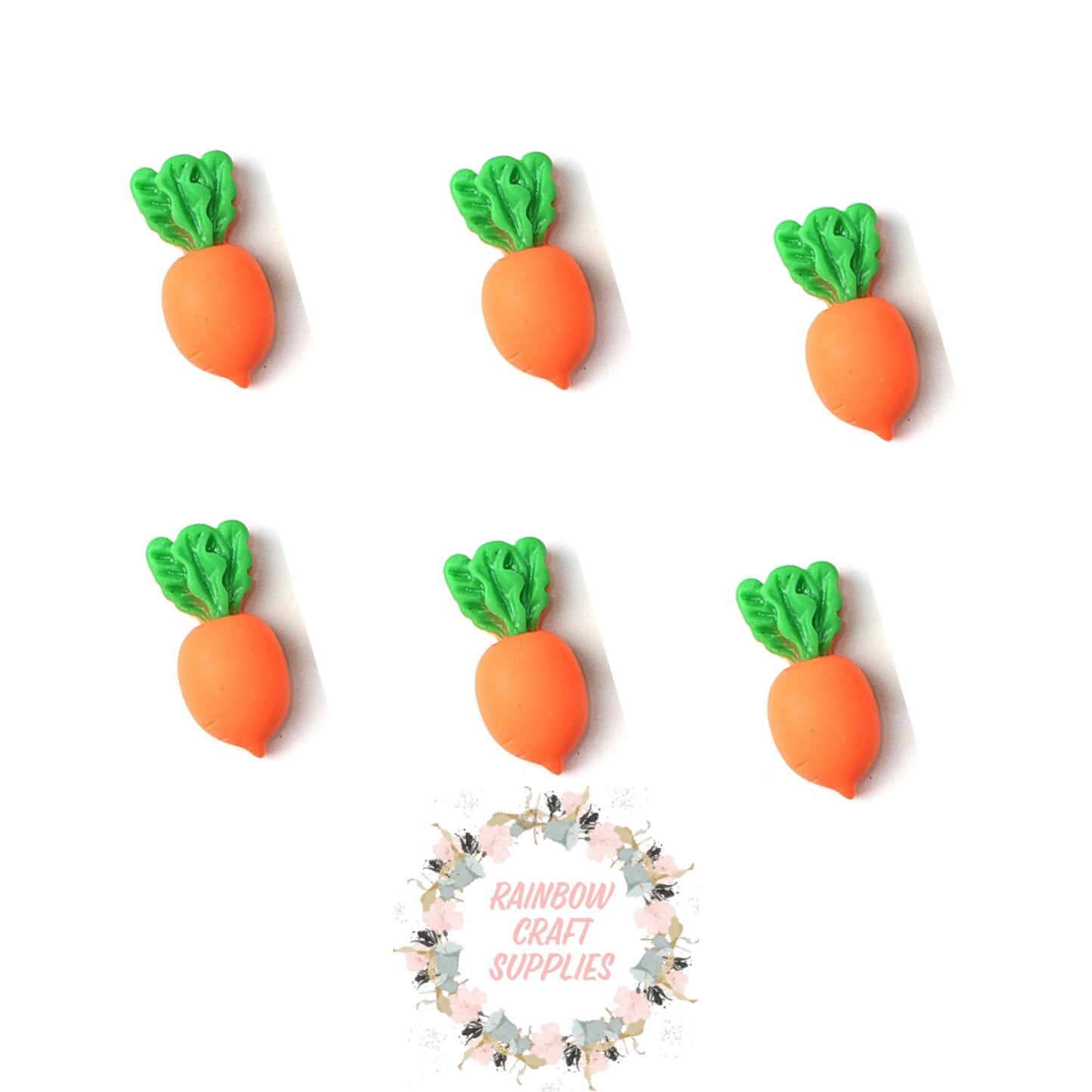 carrot flatback Embellishments x 10