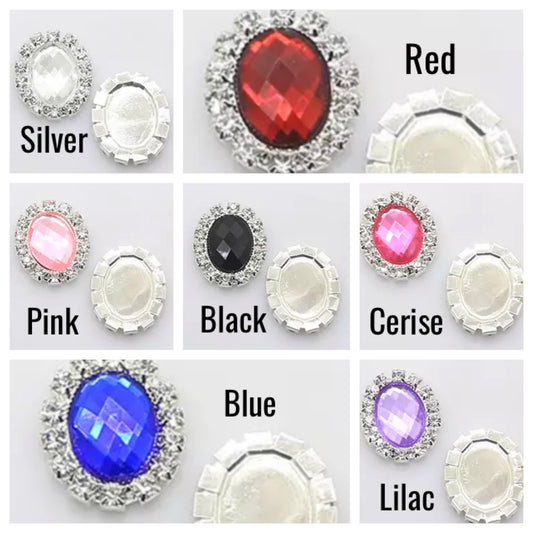 Oval diamanté flat back Embellishments