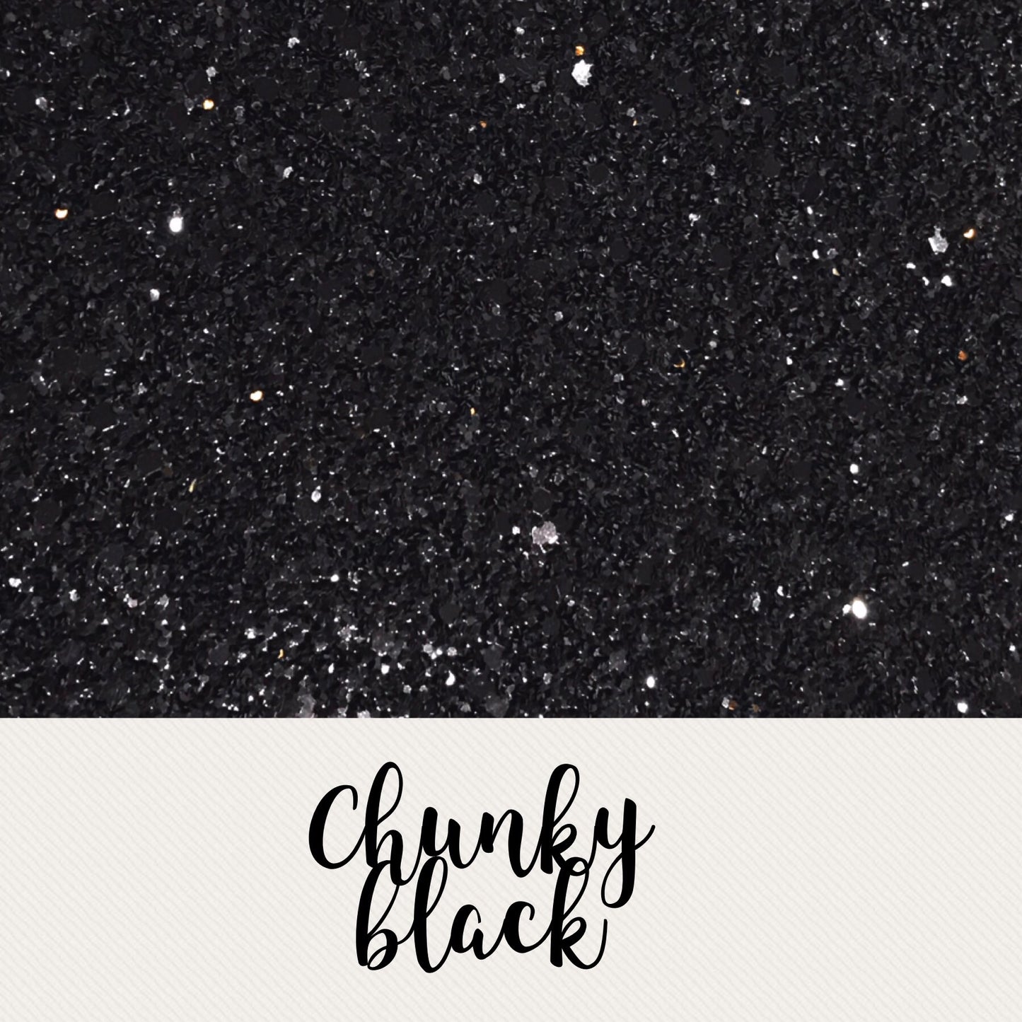 Premium Chunky black glitter fabric