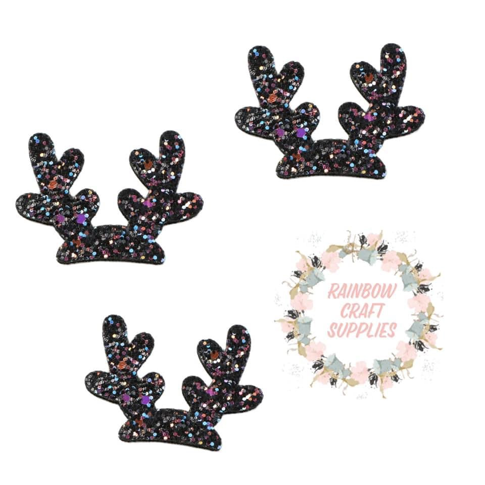 Mixed Glitter felt back antlers