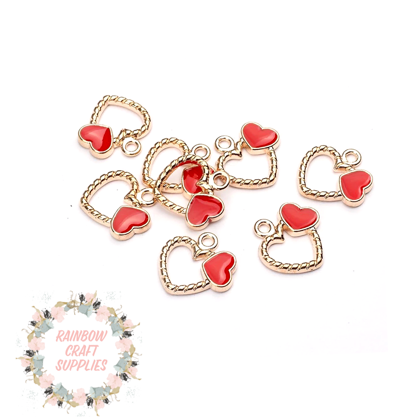 Stunning Gold colour Double heart charms