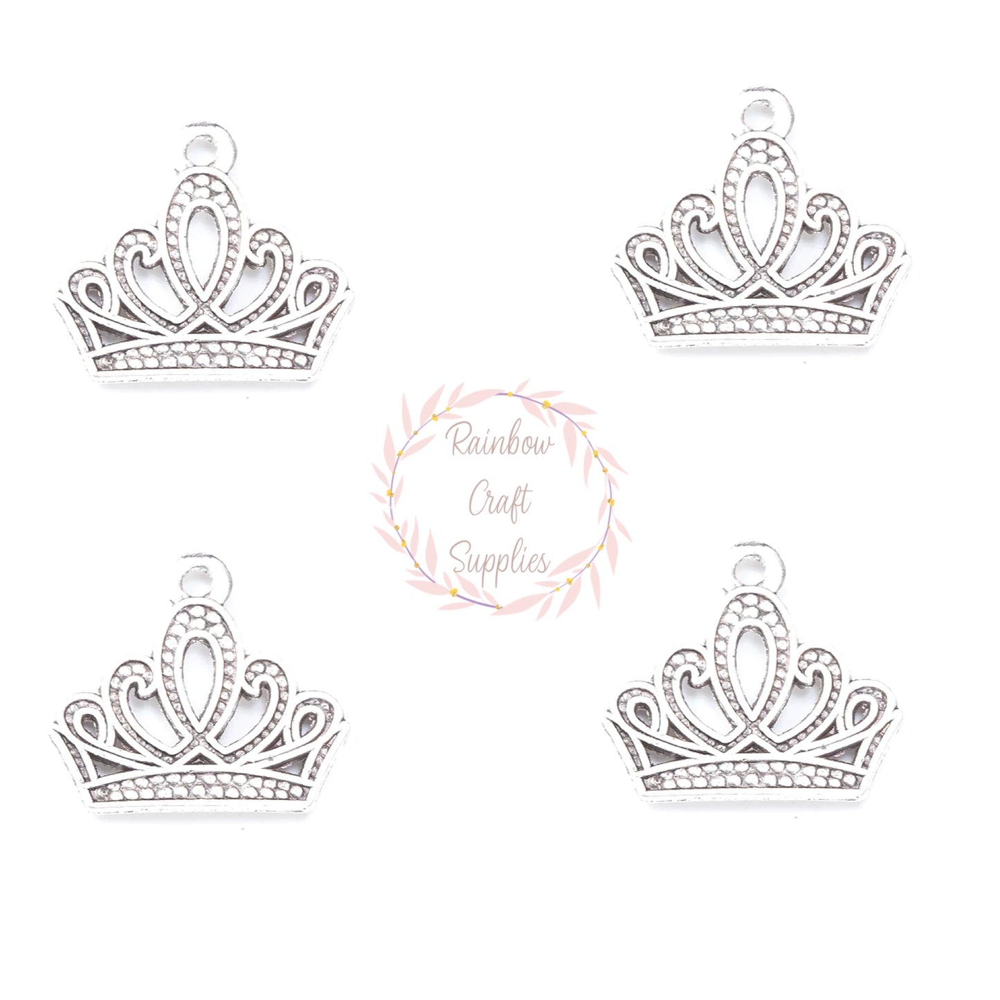 Silver crown charms