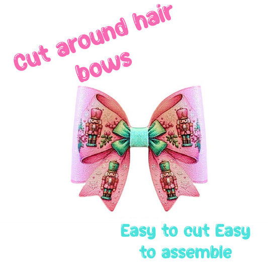6 Nutcracker Cut around Hair-bows 3.5”