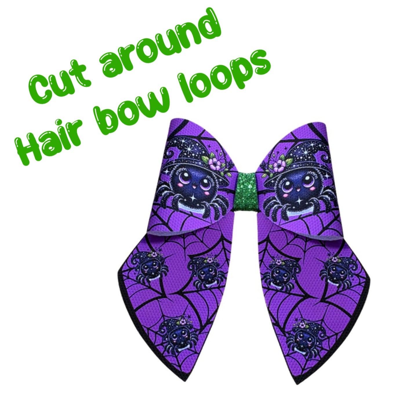 4 x spooky spider theme cut around canvas sailor bows 3.5”