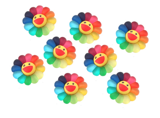 Daisy rainbow smiling  flatback embellishments