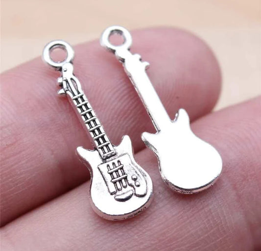 Swifty cowgirl cowboy guitar silver coloured charms