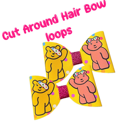 7Bear inspired cut around hairbow loops 3.5”(Available in leatherette or canvas )