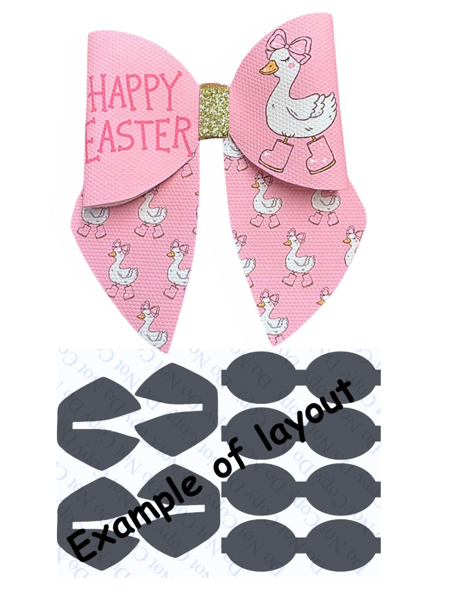 4 piece Happy Easter   leatherette bow loops and Sailor Tails 3.5”