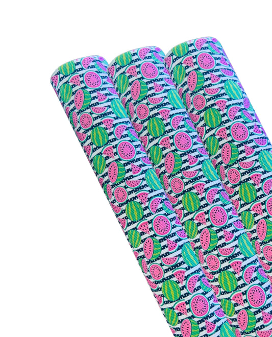 Watermelon stripe printed canvas fabric A4