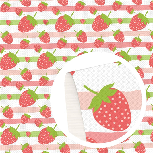 Strawberry new smooth Leatherette fabric A4