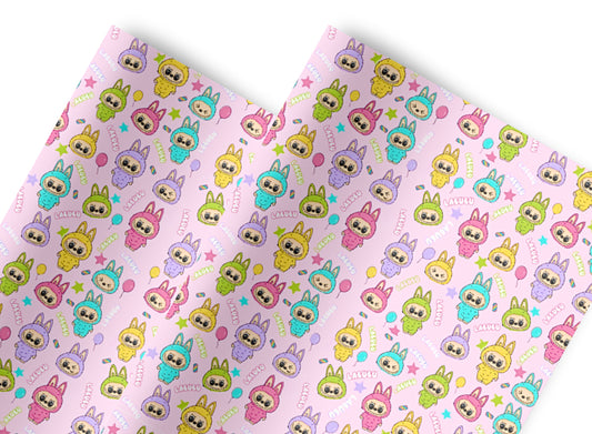 A4 Furry labubu Monster Bear canvas fabric