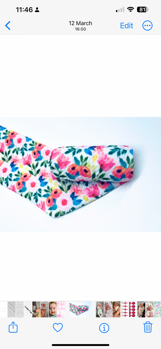 Floral Bullet fabric headband strips 7.5 x 140 cm perfect for headbands