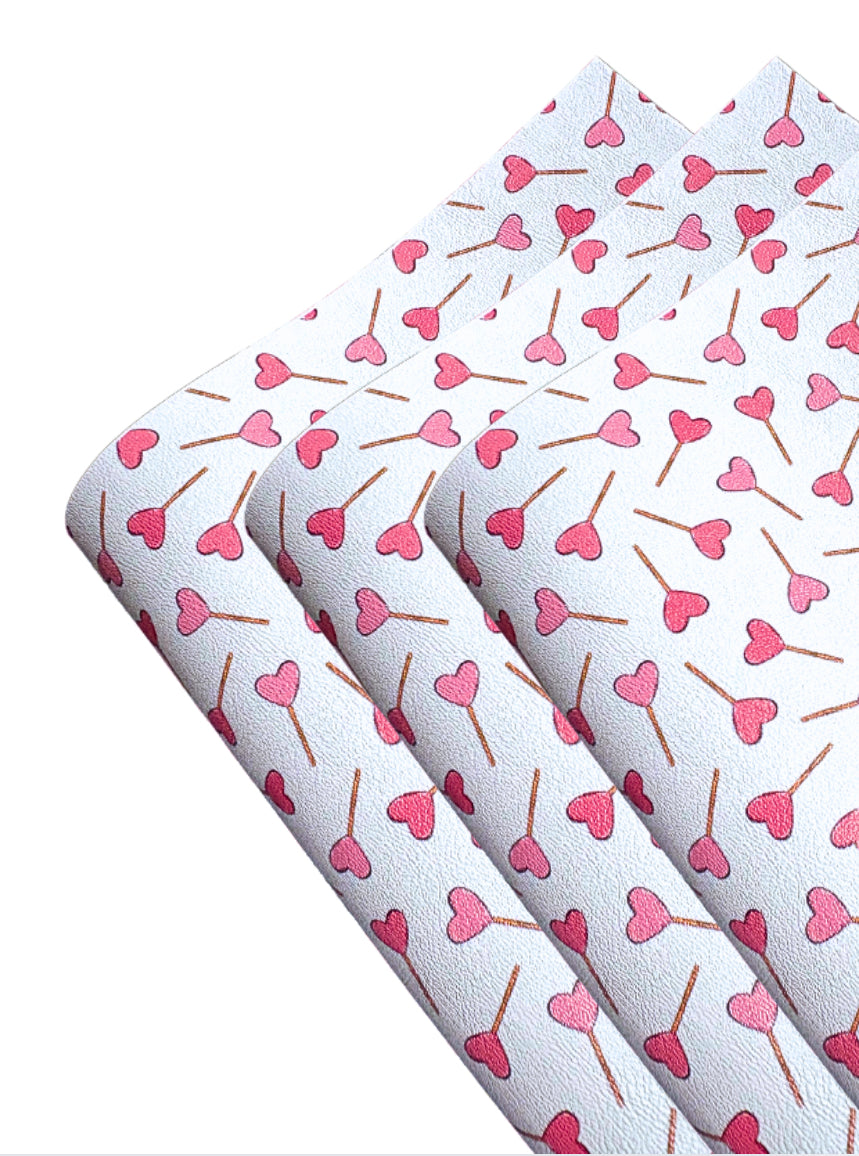 Lollipop Hearts  printed premium canvas fabric  fabric A4