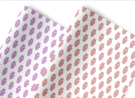 A4 Furry bubu Monster Bear canvas fabric.      (2 colours)