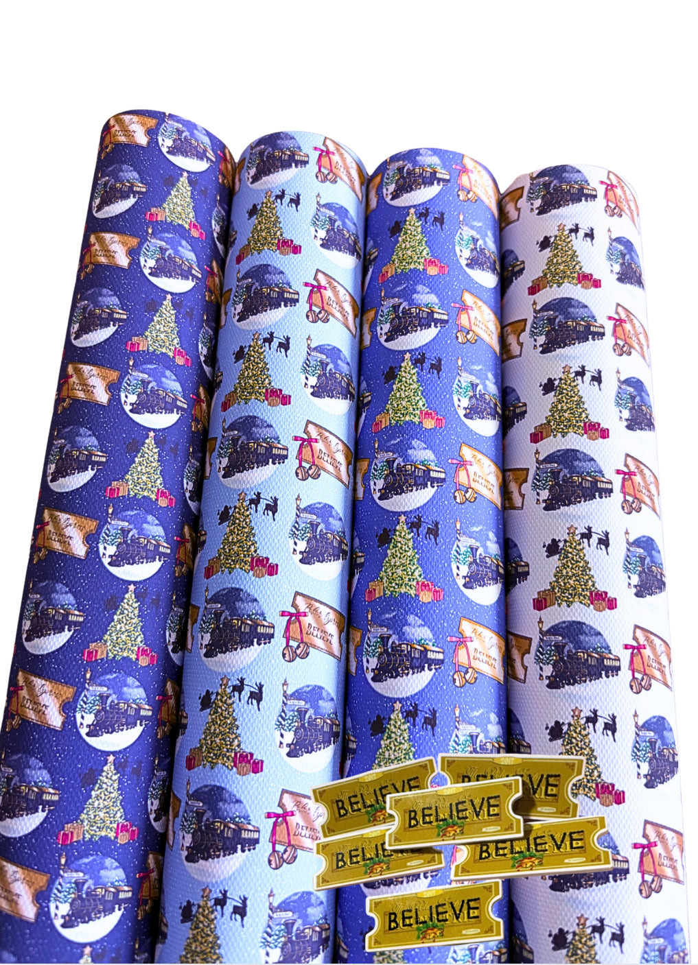 Christmas polar express themed canvas fabric set A4