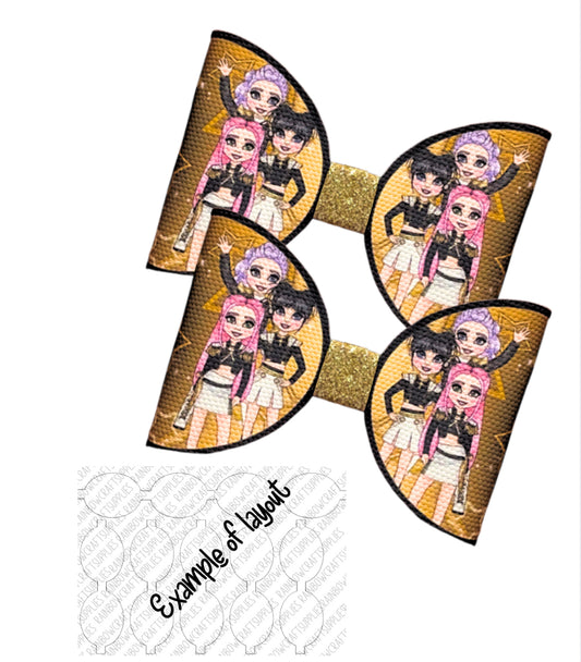 Demon pop Golden Girls pre printed canvas bow loops x 7