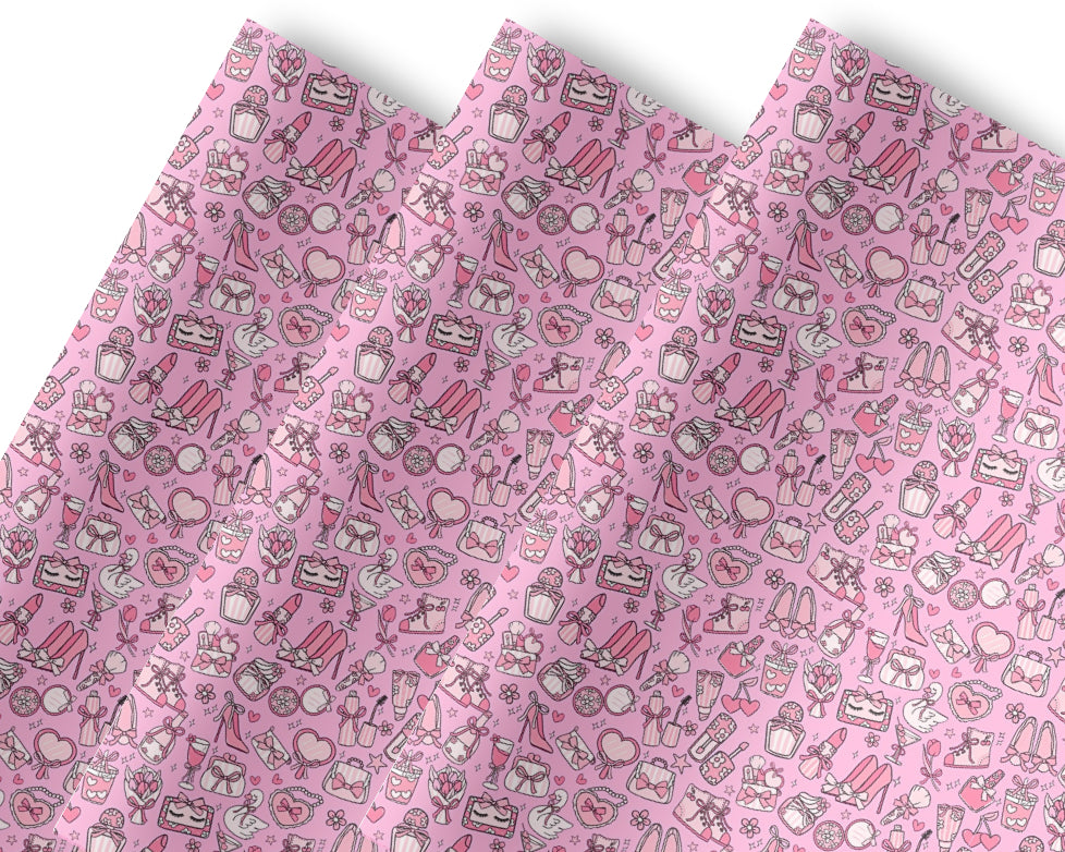 In house leatherette fabric A4 “Just a Gal”