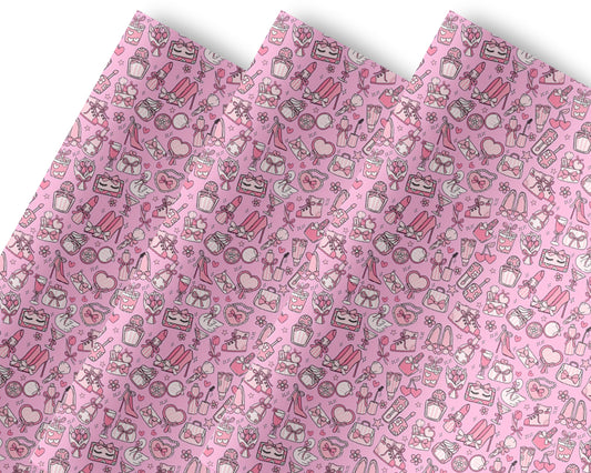 In house leatherette fabric A4 “Just a Gal”