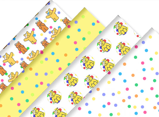 In house leatherette fabric A4 CIN Bear themed