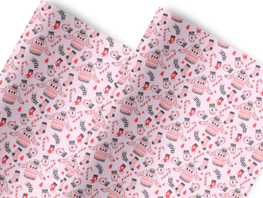Christmas Ugly Jumper theme In house printed  leatherette fabric A4