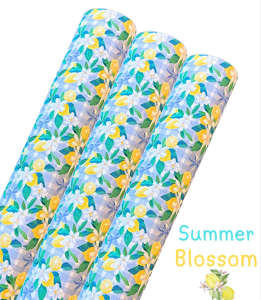 Lemon floral printed canvas fabric A4