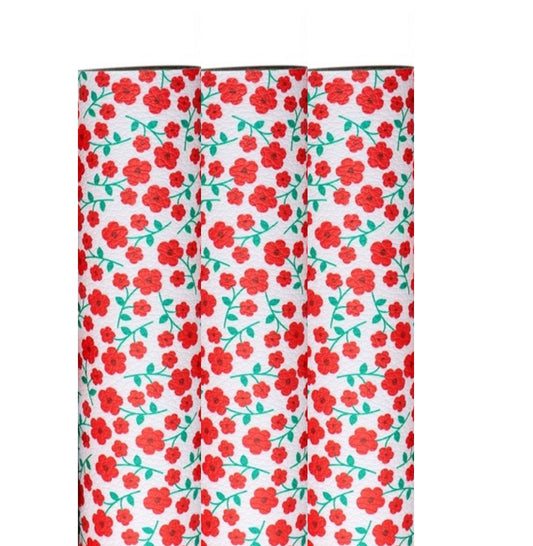 Poppy patterned leatherett fabric