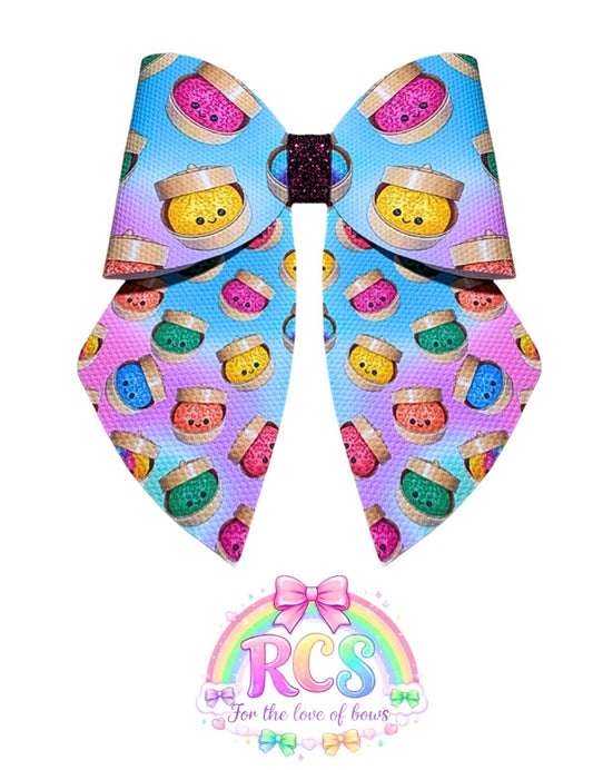 4 x printed in house Leatherette cut around bow loops and sailor Tails 3.5” Little Dumplings