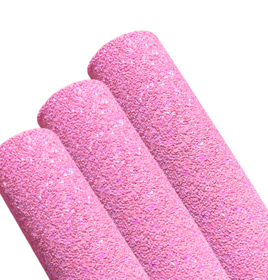 Matte Hot pink chunky glitter fabric A4