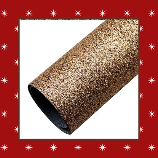 Coffee  fine glitter fabric A4