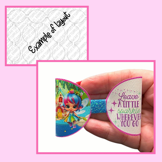 Rainbow Princess Leave a little sparkle printed canvas bow loops x 7