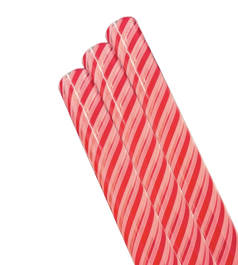 Red Candy Cane Transparent fabric A4