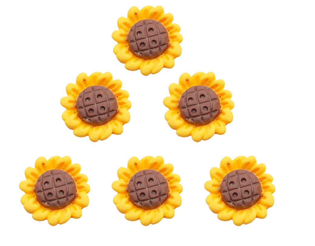 Stunning 3D sunflower  resin flatback Embellishments 22 x 22mm