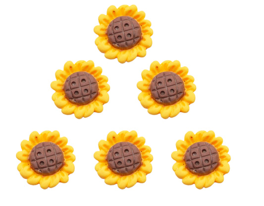 Stunning 3D sunflower  resin flatback Embellishments 22 x 22mm