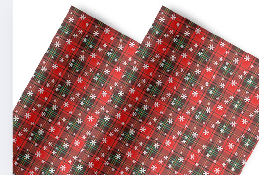 Sparkle Tartan  themed 280gsm canvas fabric A4