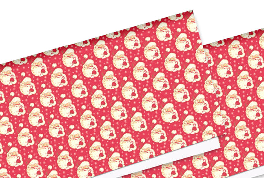 Hi Santa  in house printed  leatherette fabric A4