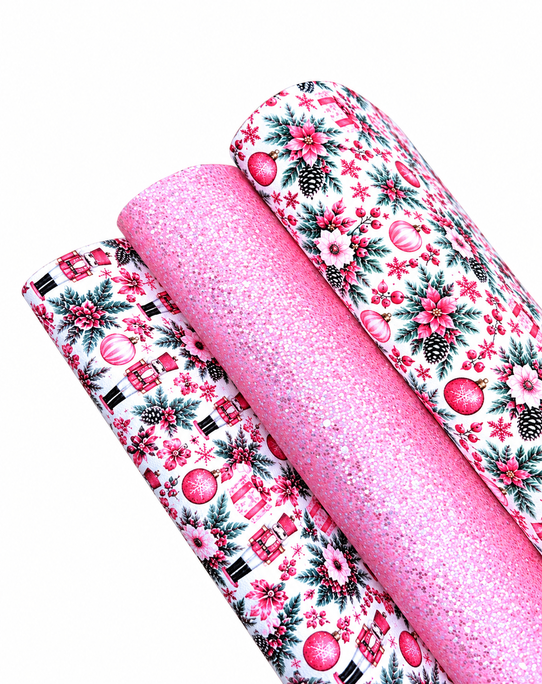 3 Piece Christmas themed fabric set A4 Pink Nutcracker