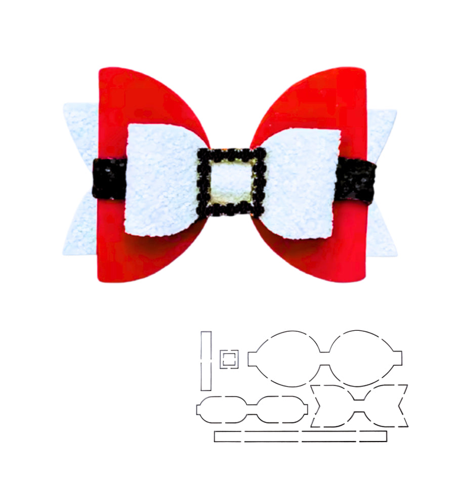 Christmas Santa Buckle  hair bow template3.5”
