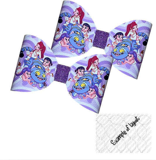 7 x K pop Fun themed canvas Cut around Hair bow loops 3.5”