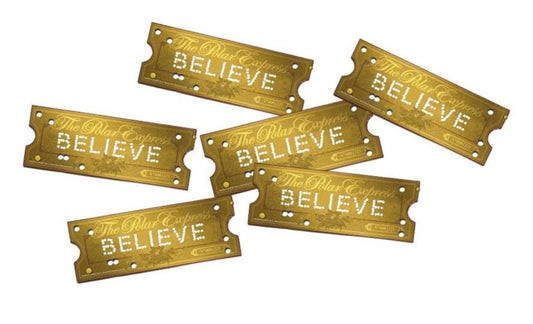 4 flat-back embellishments Night Train Tickets