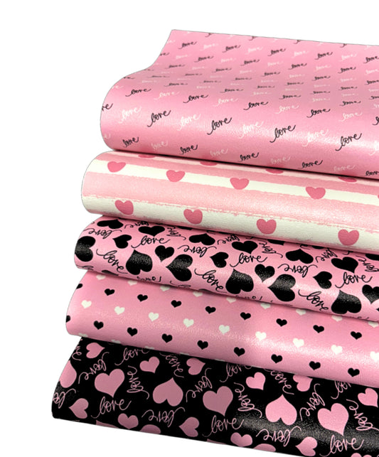 Love Heart themed in house leatherette sheets A4